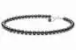Preview: Elegante Perlenkette schwarz rund, 8.5-9.5 mm, 55 cm, Verschluss 925er Silber Gaura Pearls, Estland